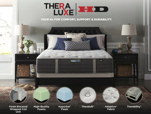 CLEARANCE Thera Luxe HD Cascade Queen Set Heavy Duty Plush Mattress Set by Therapedic