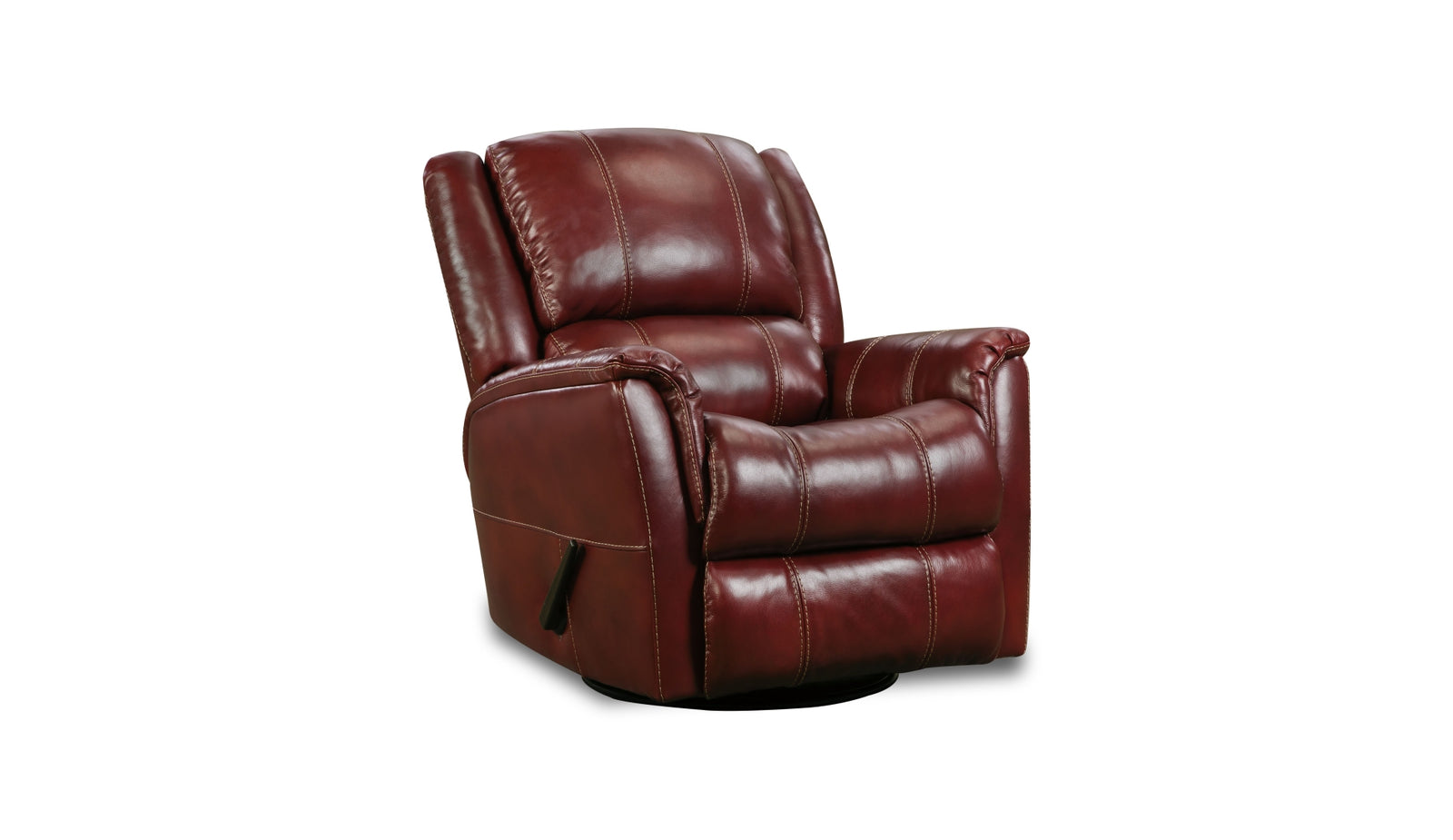 Brown leather recliner chair on a white background