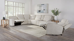 Lancaster sectional with reclining seats extended